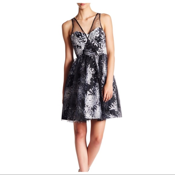 NEW PARKER FLORAL PRINT MESH OVERLAY MINI DRESS - Picture 8 of 8